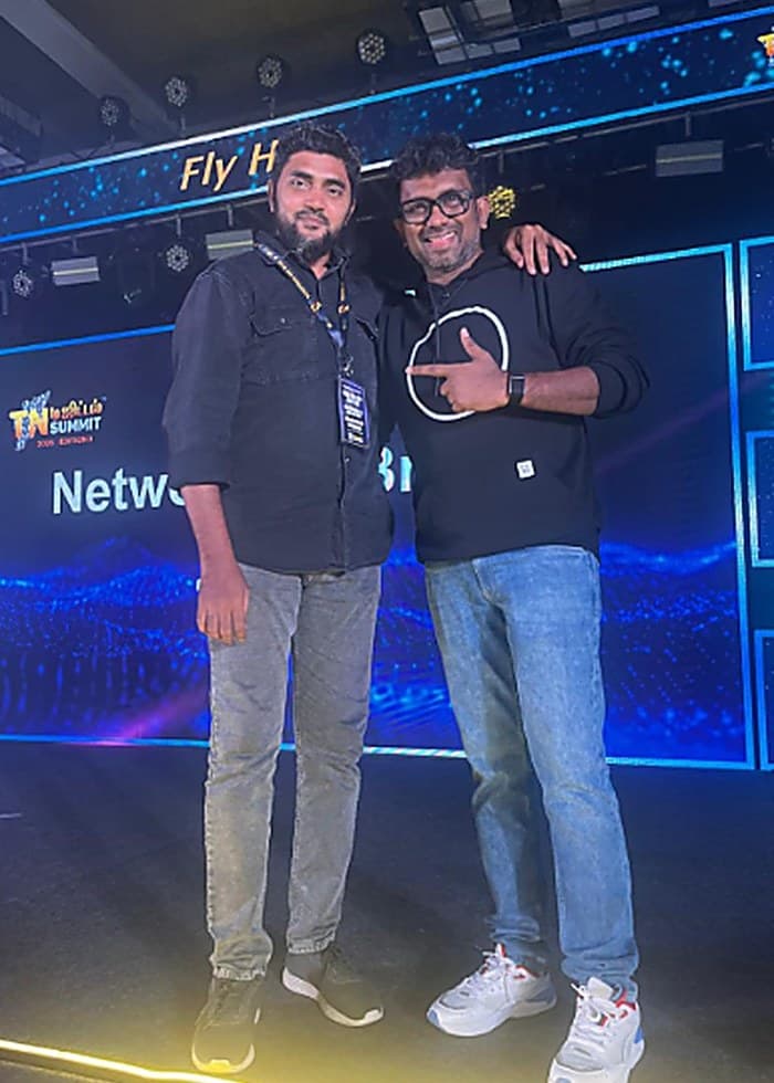 Two of the team on stage at the TN Startup Summit